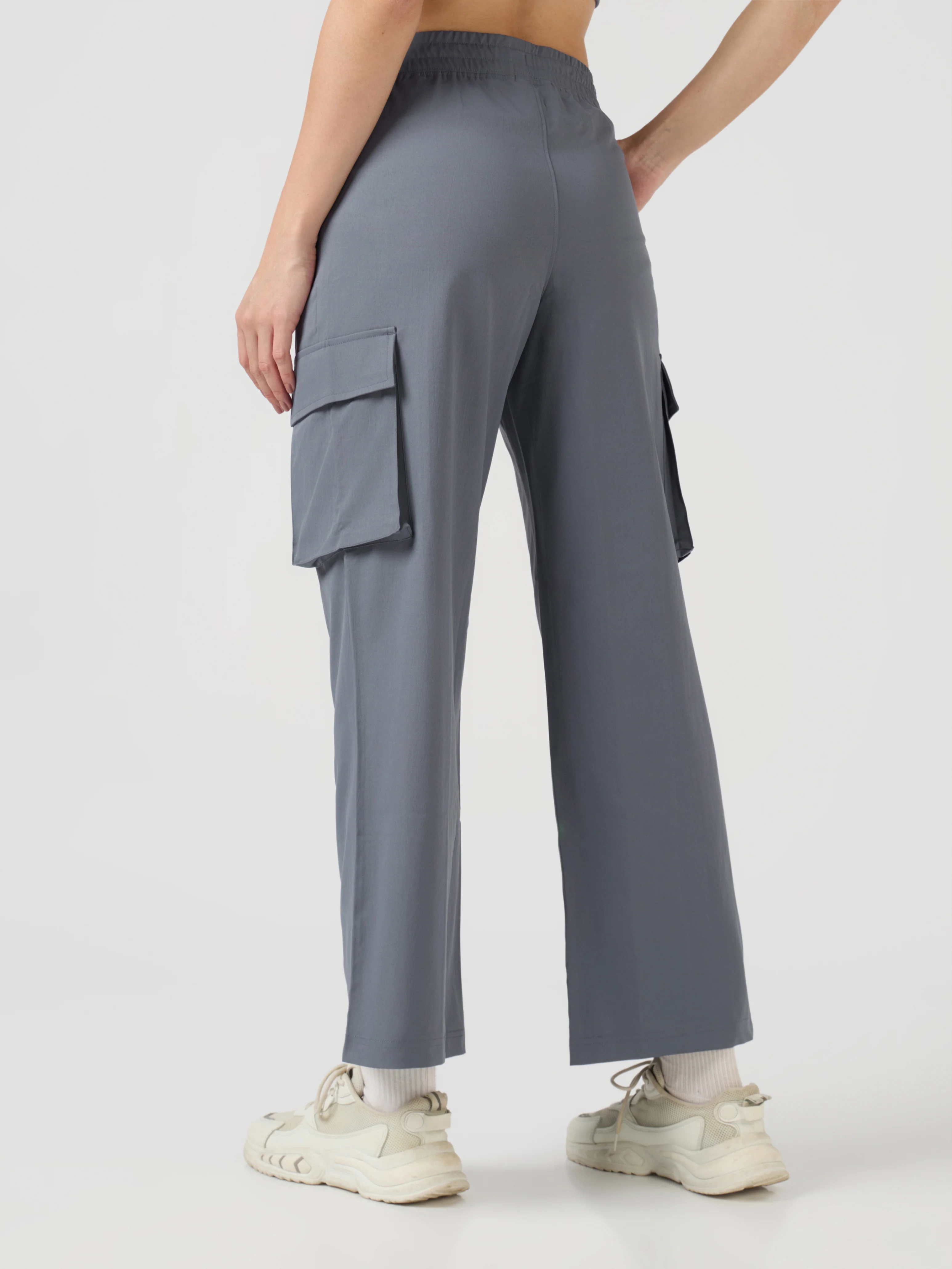 Women Solid Slim Fit Sports Cargo Trackpants with TS FLEXI - Image 3