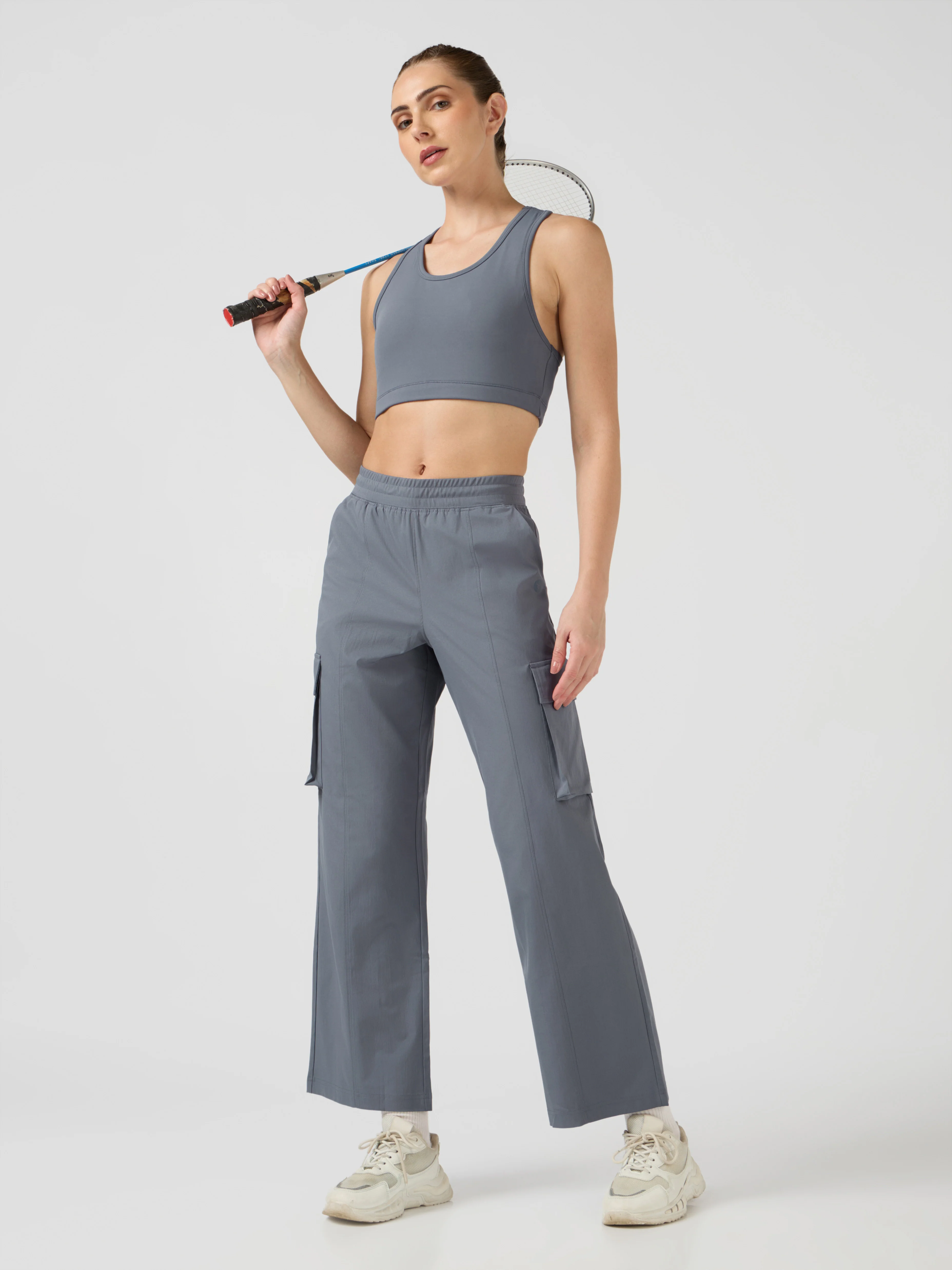 Women Solid Slim Fit Sports Cargo Trackpants with TS FLEXI - Image 6