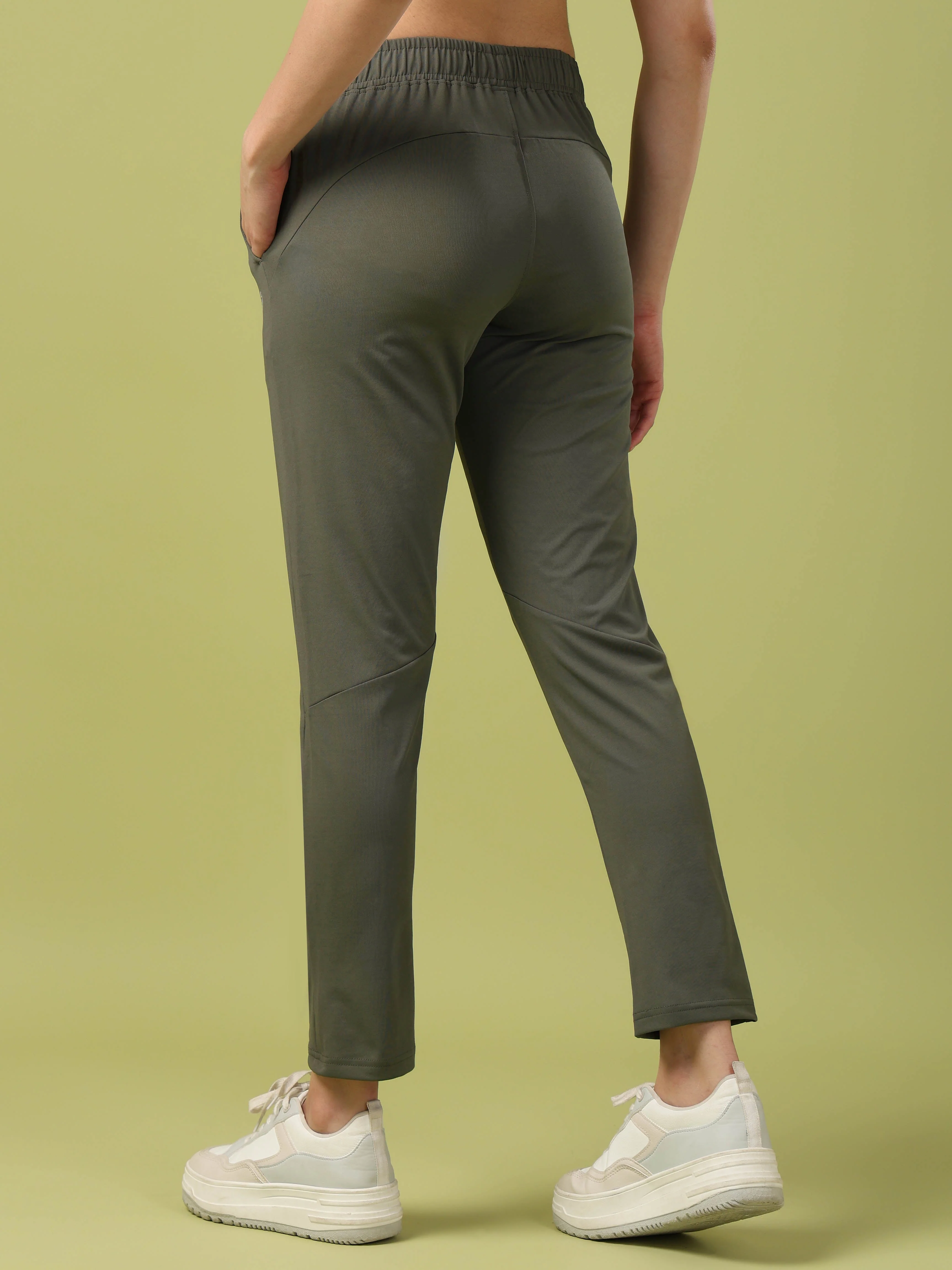 Women Solid Straight Fit Trackpants with 4 Way Crispy - Image 4
