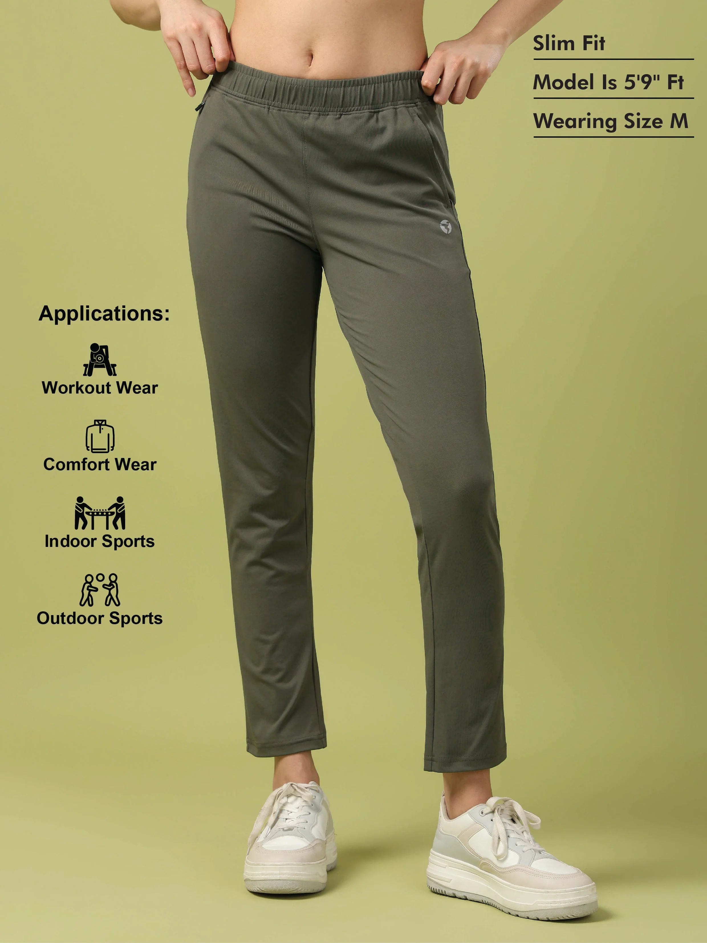 Women Solid Straight Fit Trackpants with 4 Way Crispy - Image 6