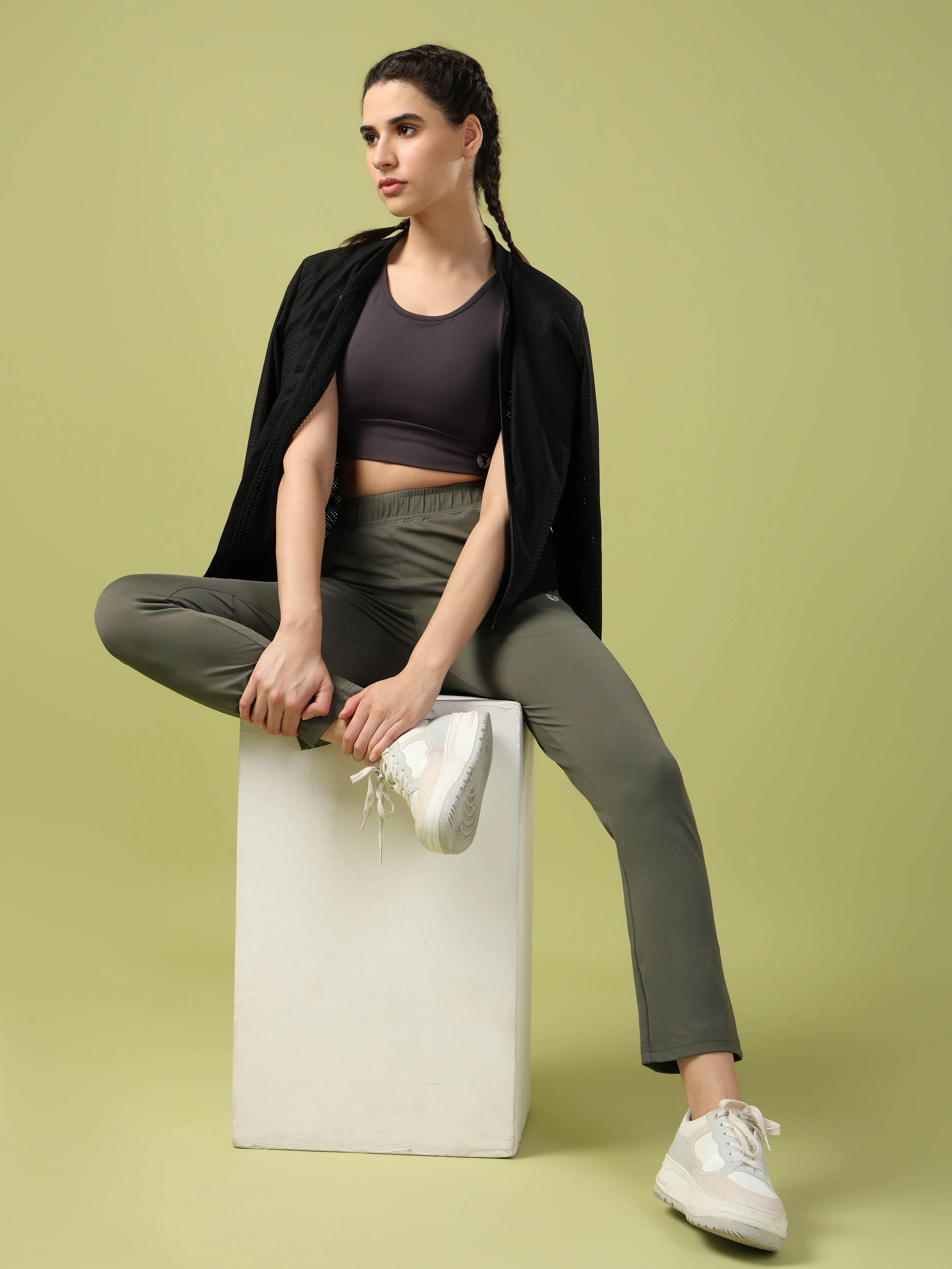 Women Solid Straight Fit Trackpants with 4 Way Crispy - Image 7