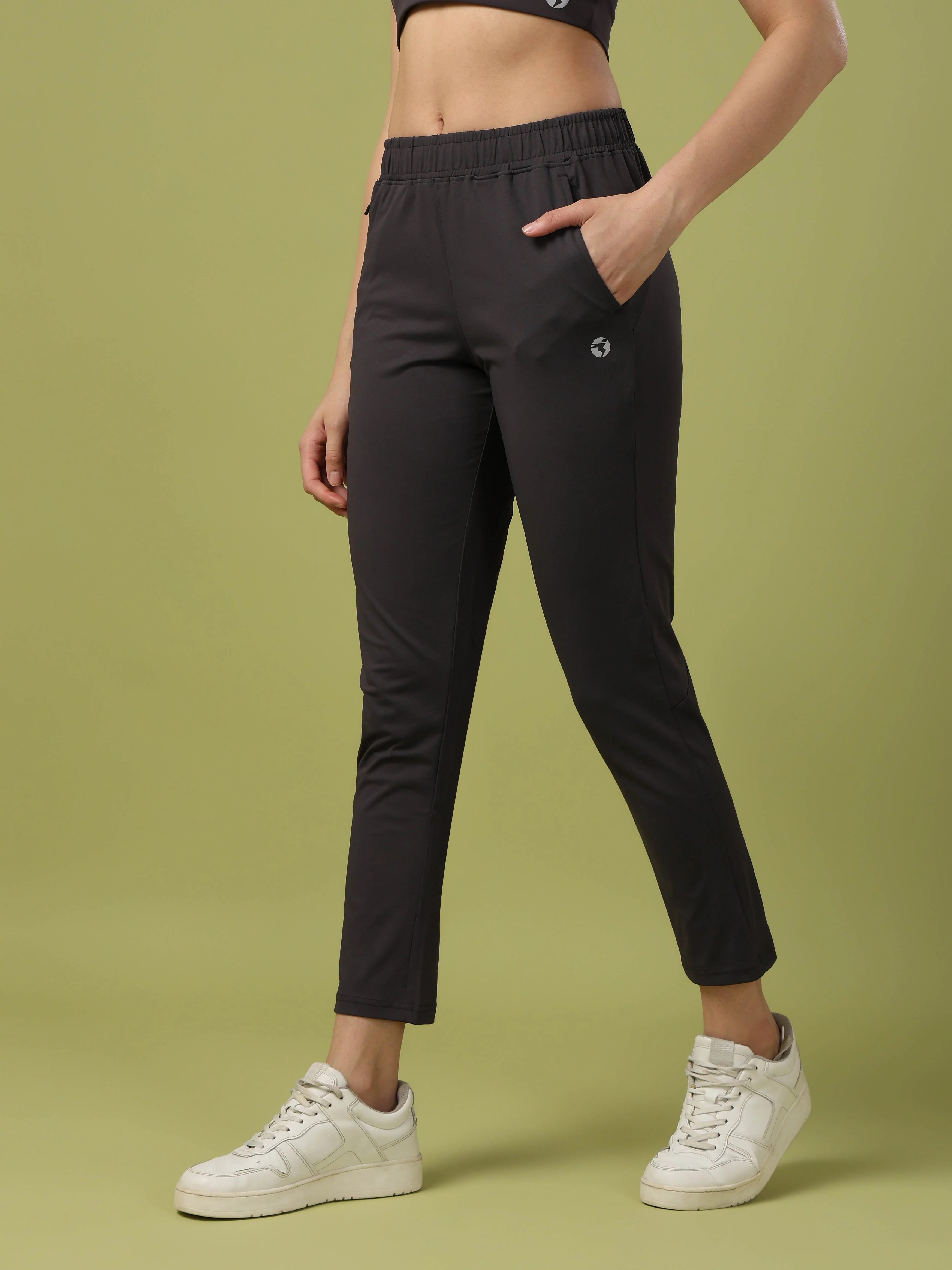 Women Solid Straight Fit Trackpants with 4 Way Crispy - Image 4
