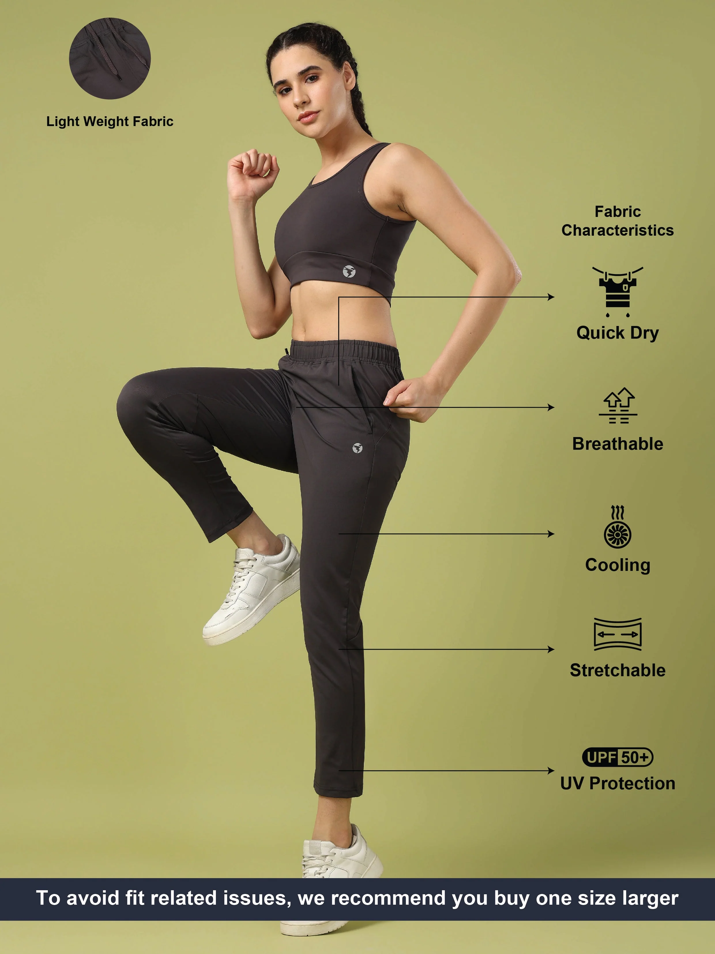 Women Solid Straight Fit Trackpants with 4 Way Crispy - Image 5