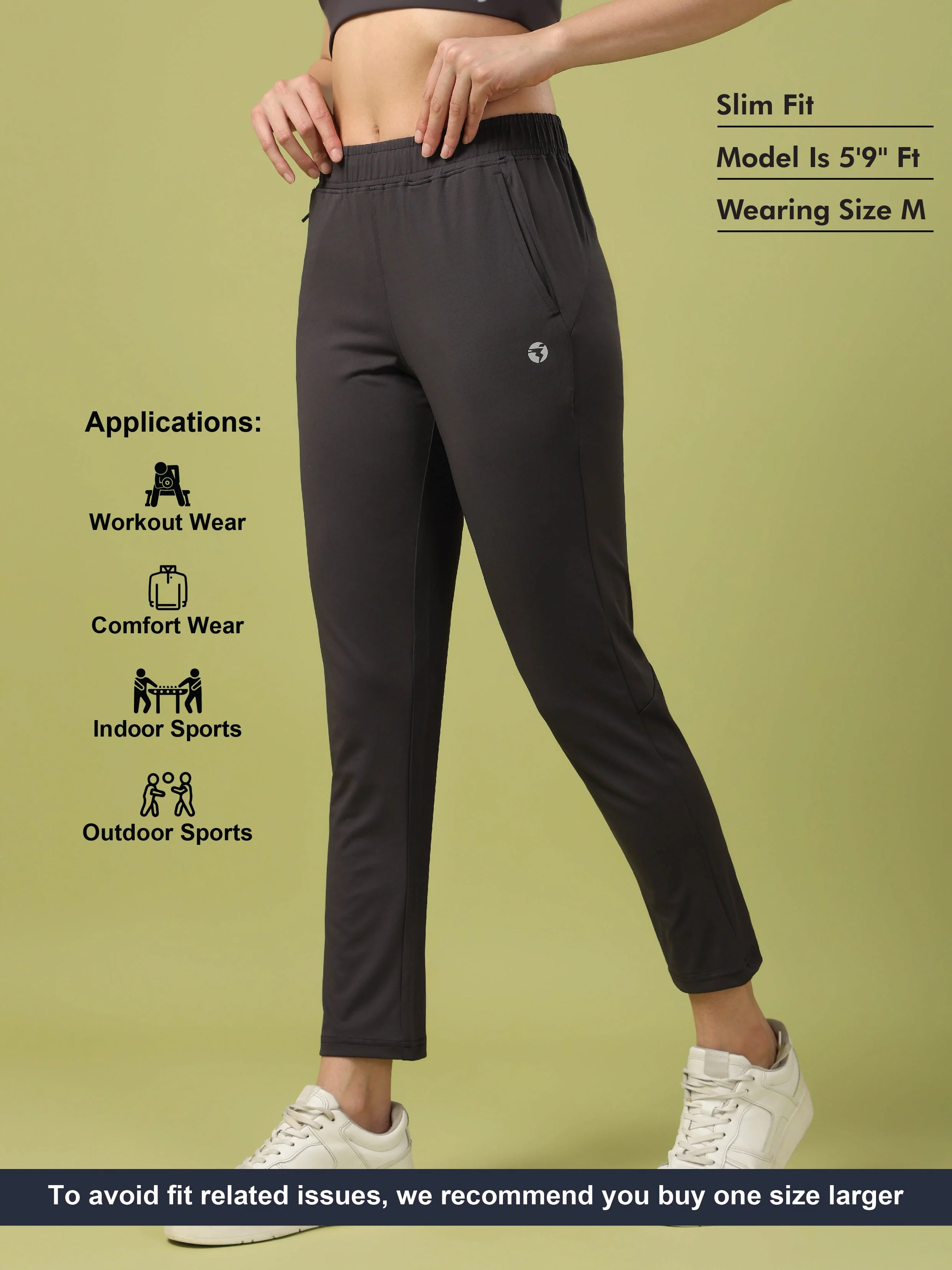 Women Solid Straight Fit Trackpants with 4 Way Crispy - Image 6