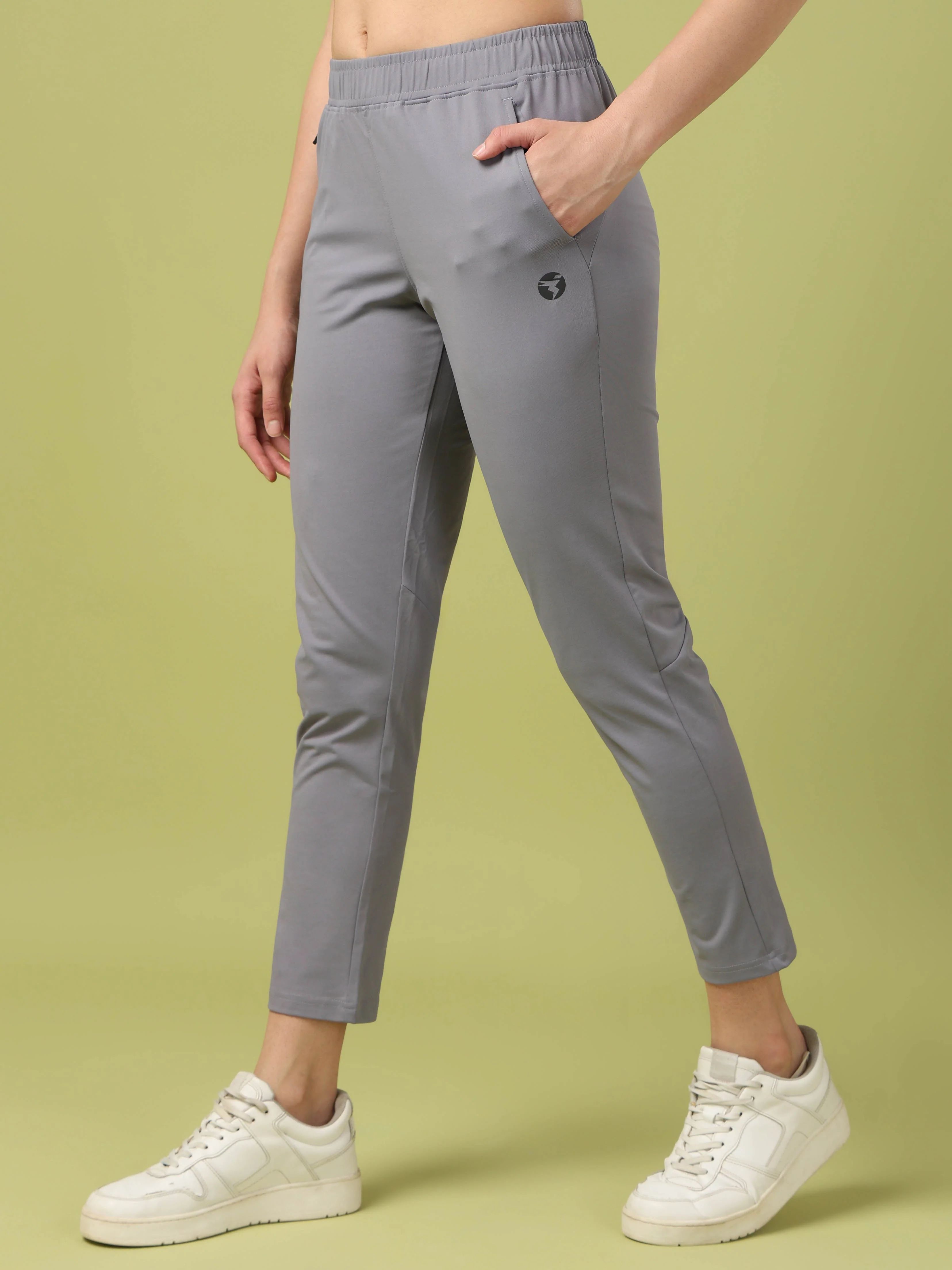 Women Solid Straight Fit Trackpants with 4 Way Crispy - Image 3