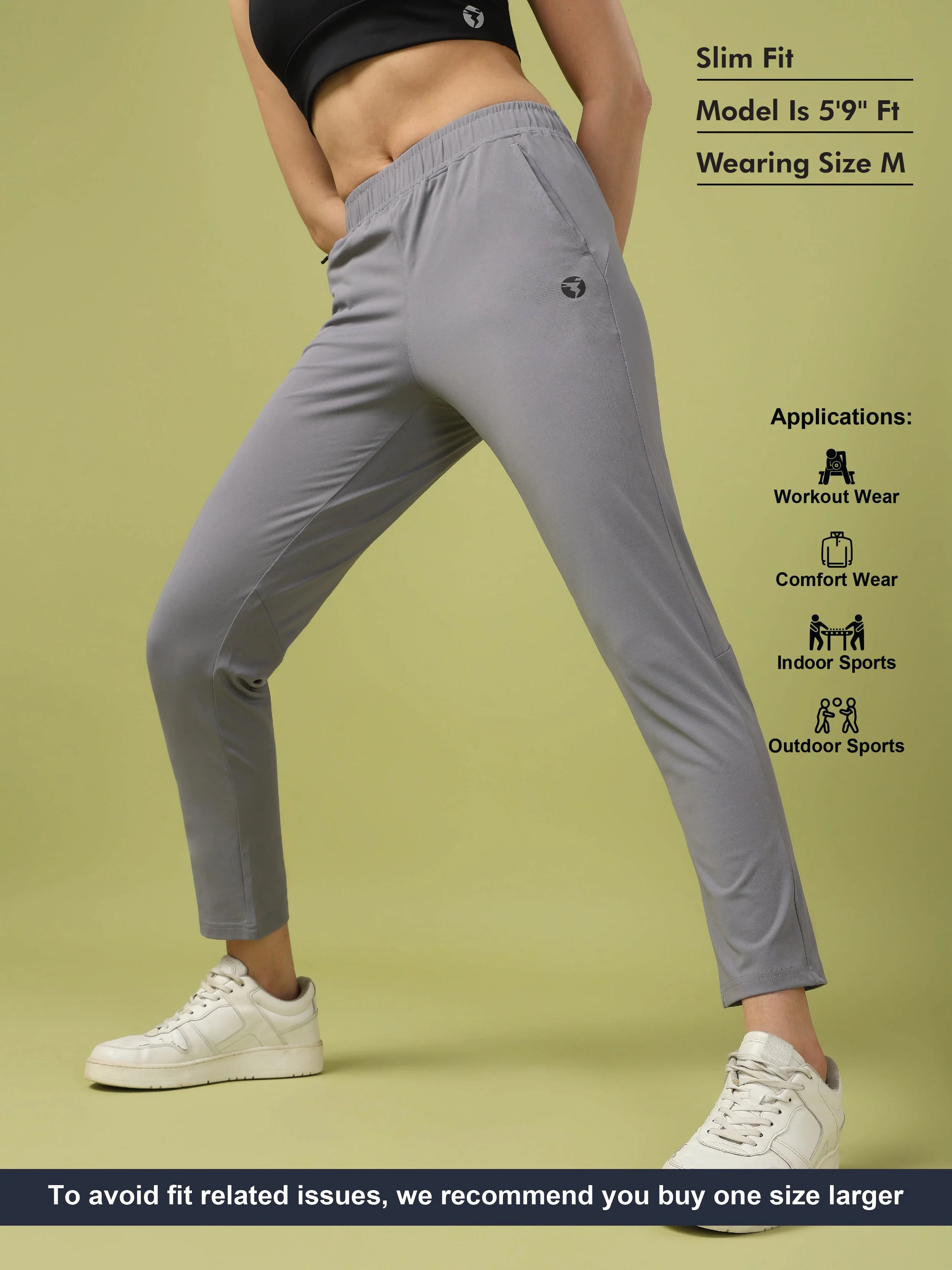 Women Solid Straight Fit Trackpants with 4 Way Crispy - Image 5