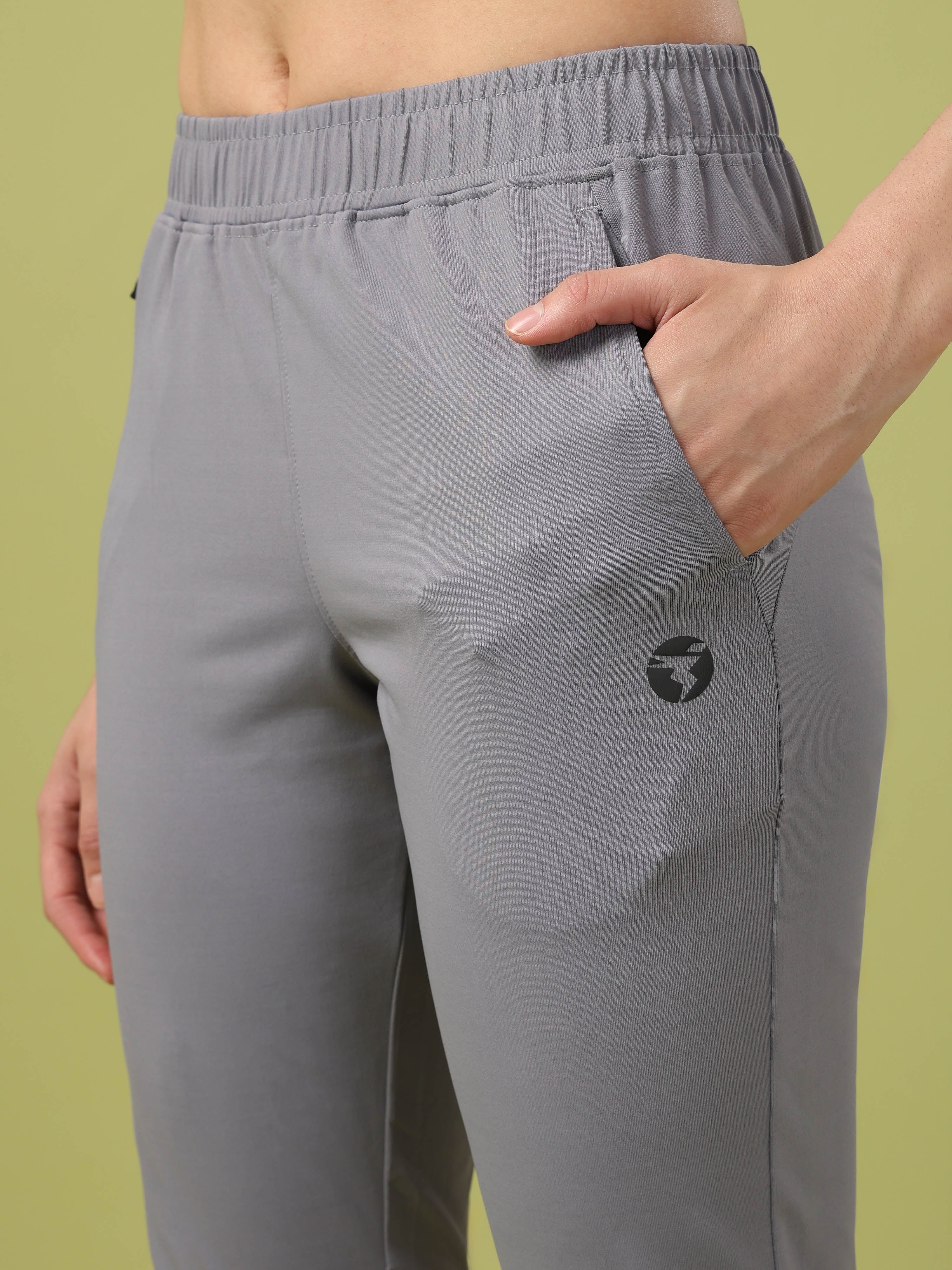 Women Solid Straight Fit Trackpants with 4 Way Crispy - Image 6