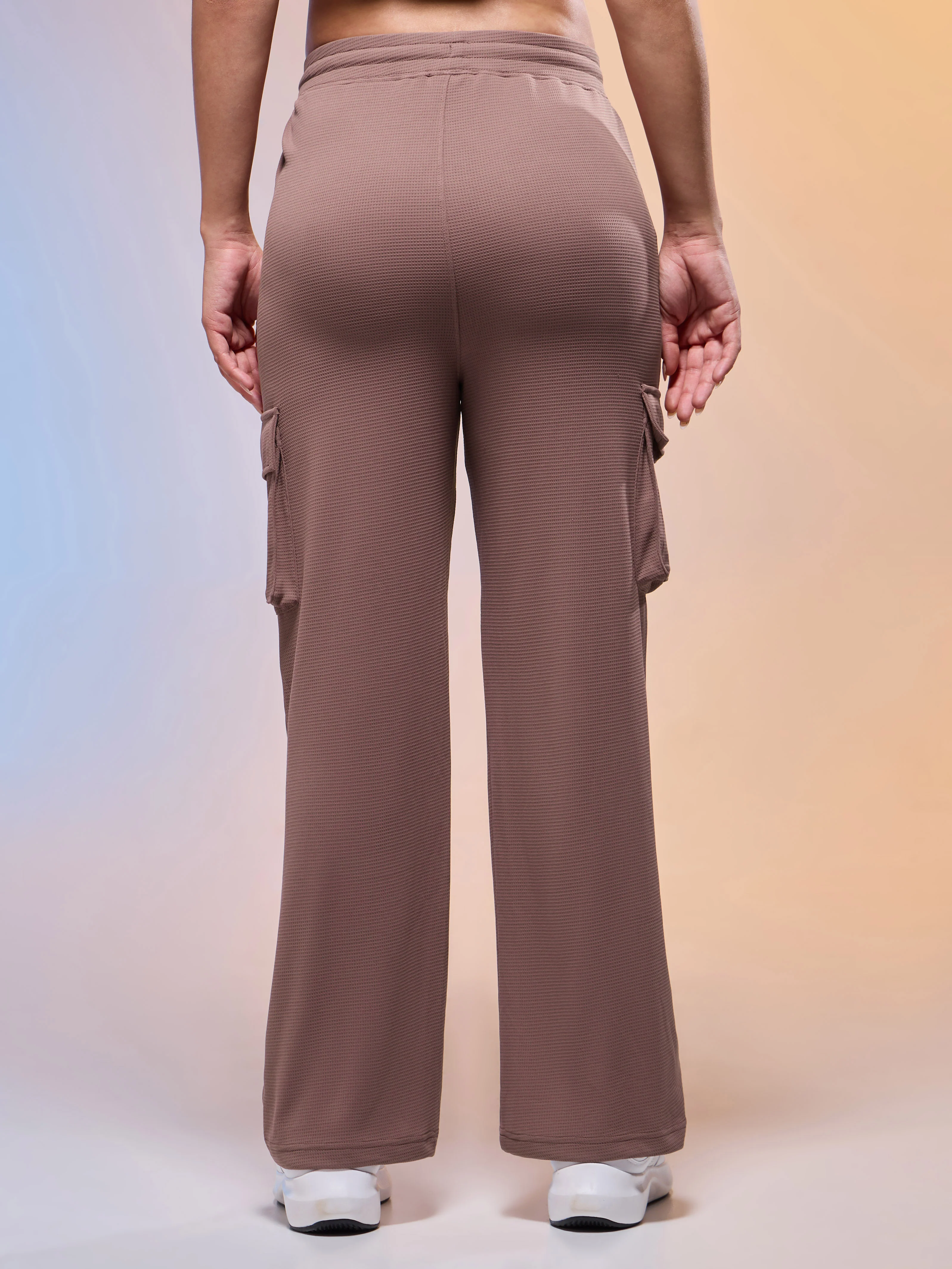 Women Solid Straight Fit Cargo Trackpants with TECHNOCOOL+ - Image 4