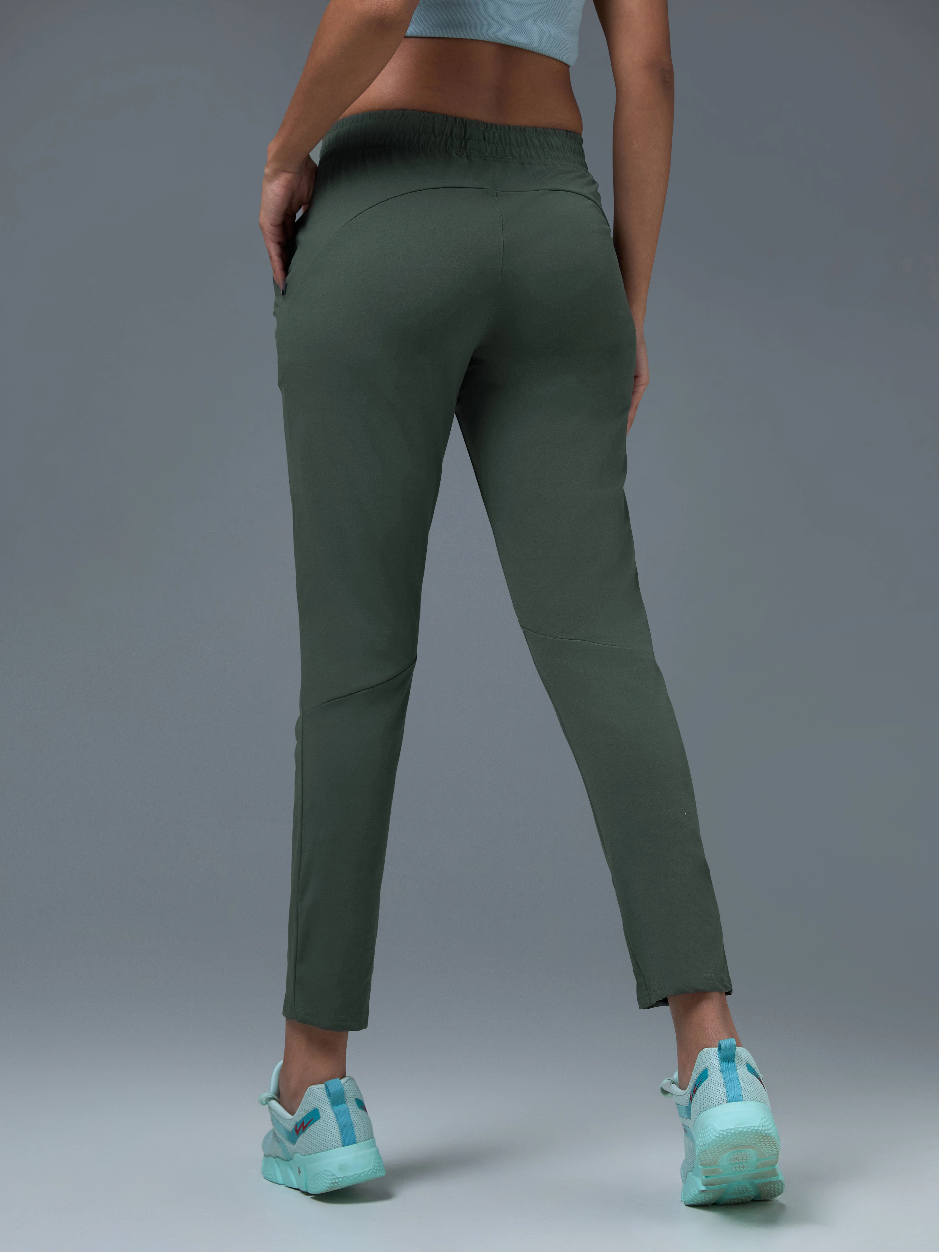 Women Solid Straight Fit Trackpants with 4 Way Crispy - Image 2
