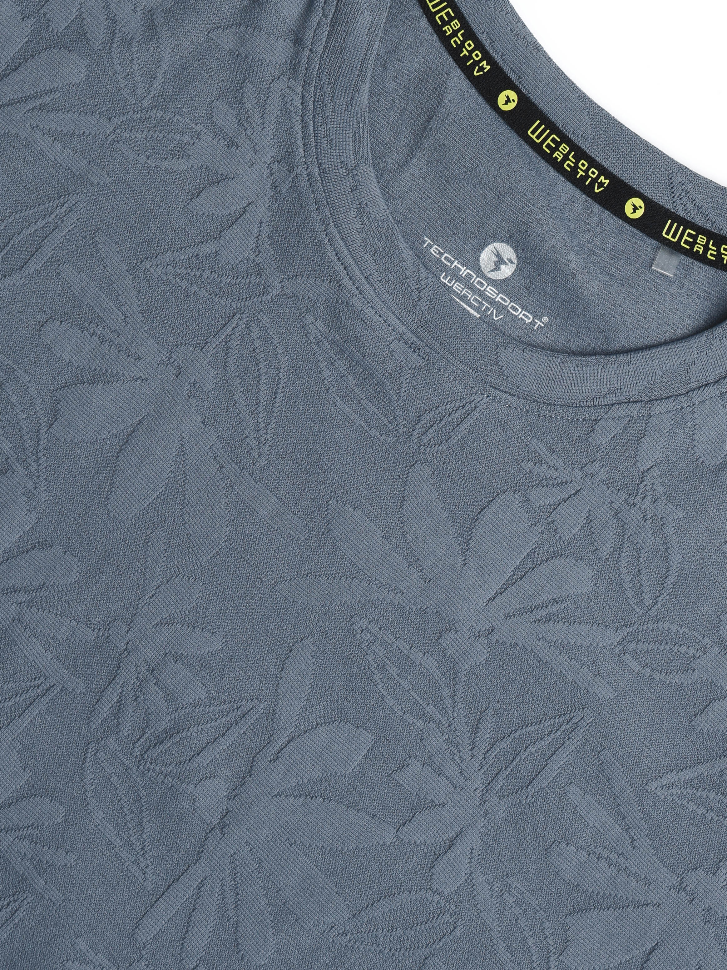 Women Textured Relaxed Fit Round Neck T-shirt with COTFLEX - Image 6