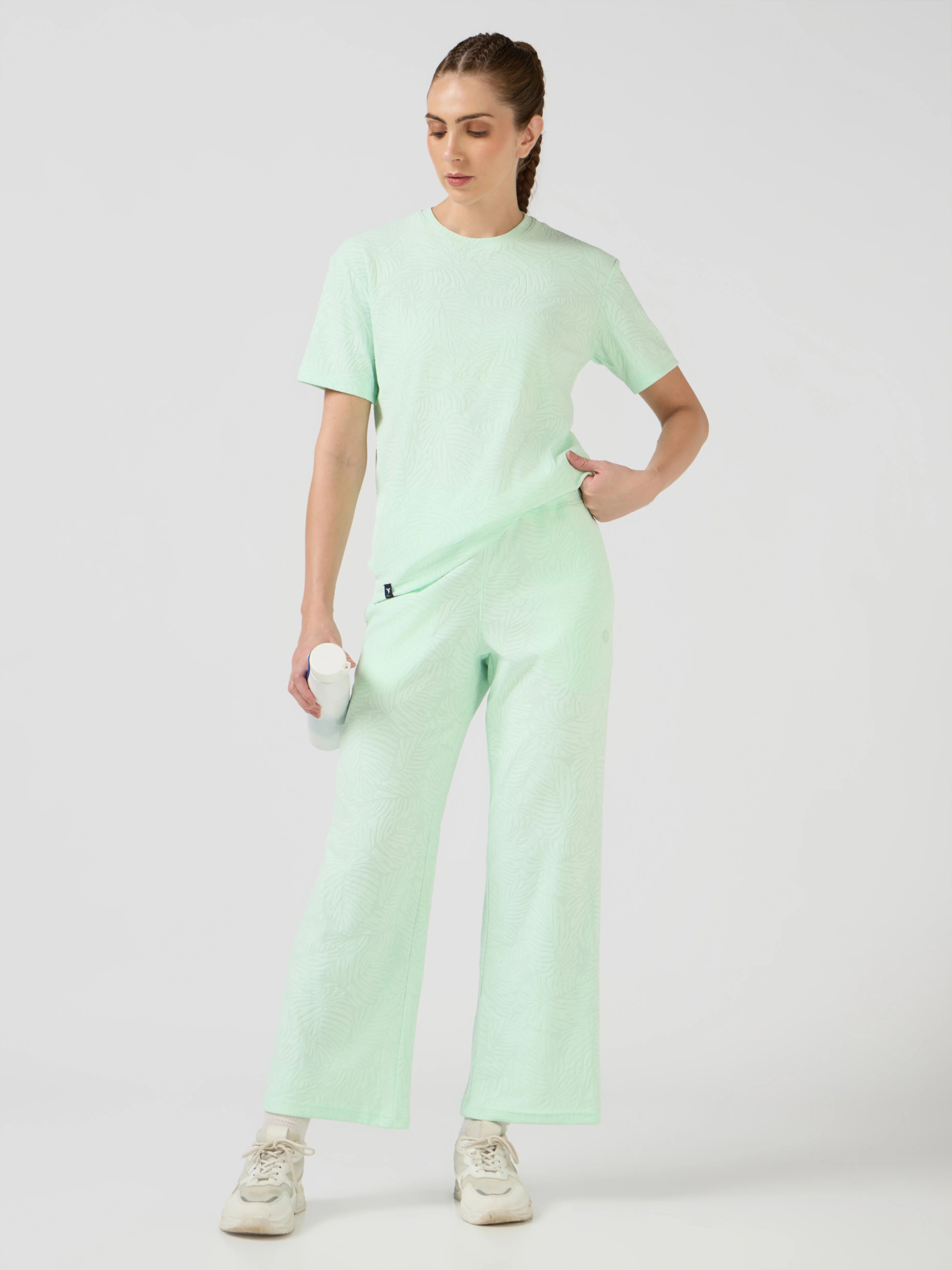 Women Textured Straight Fit Trackpants with COTFLEX - Image 6