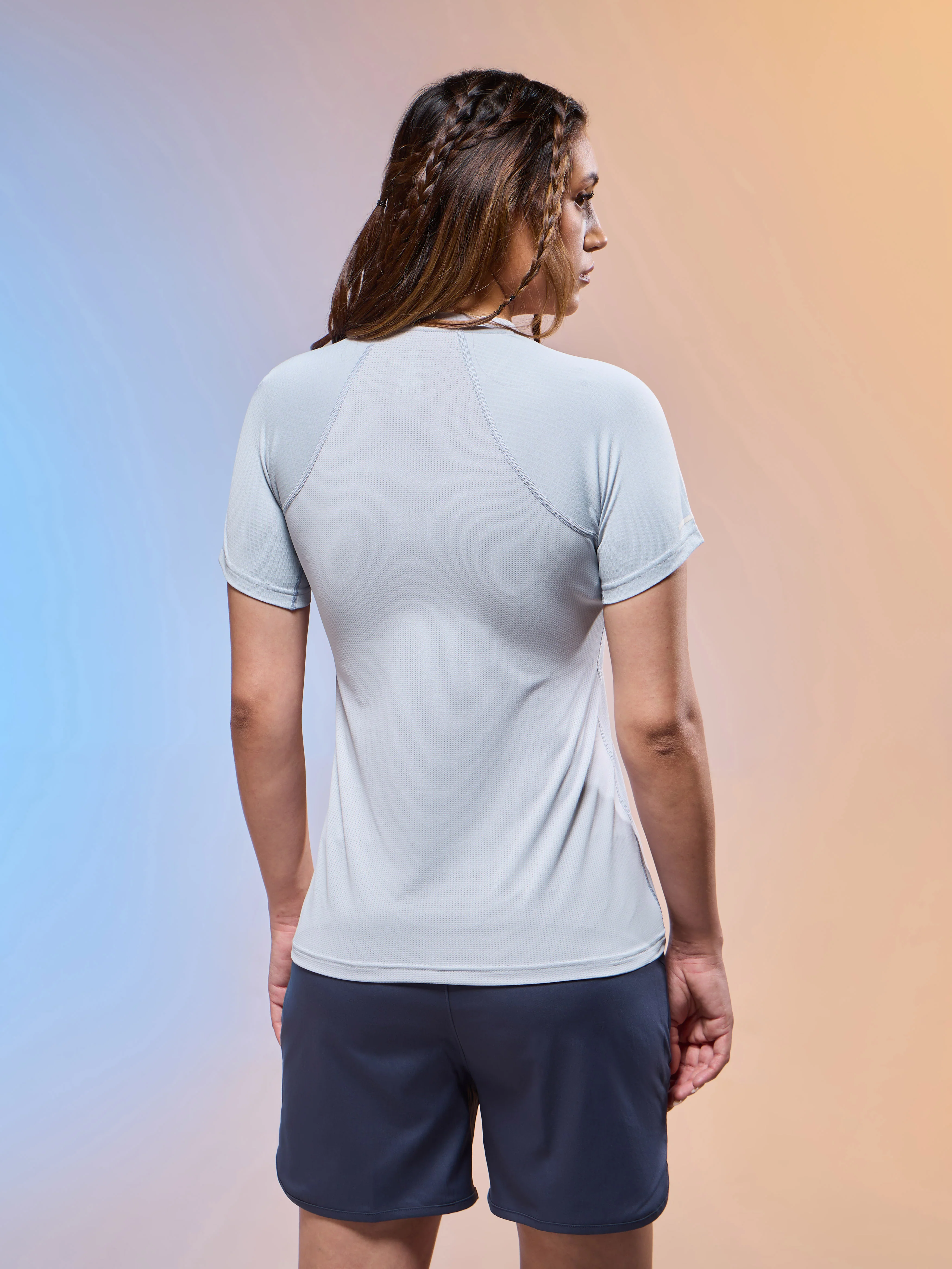 Women Typography Print Regular Fit Round Neck Sports Tee with TECHNOCOOL+ - Image 3