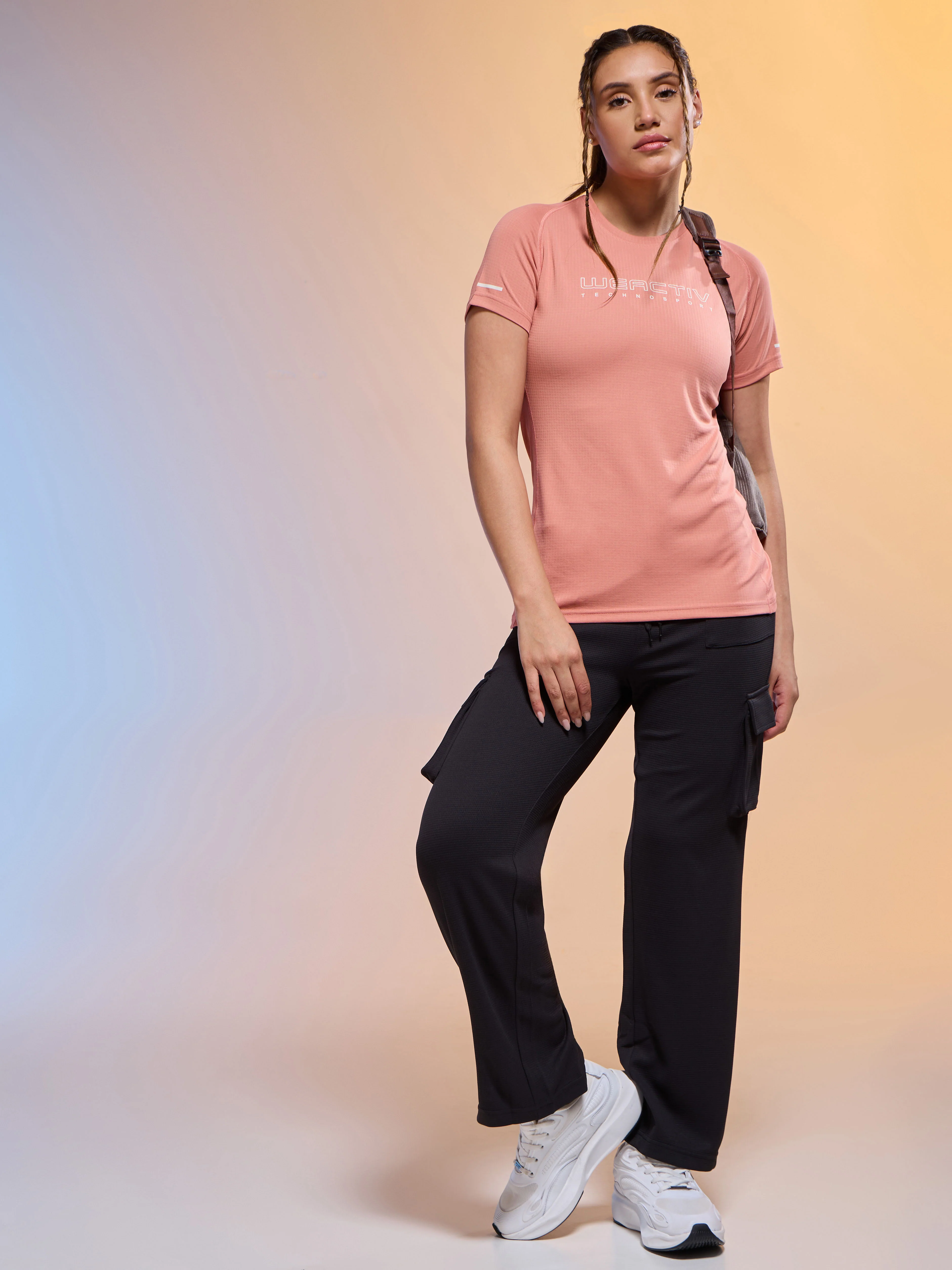 Women Typography Print Regular Fit Round Neck Sports Tee with TECHNOCOOL+ - Image 5