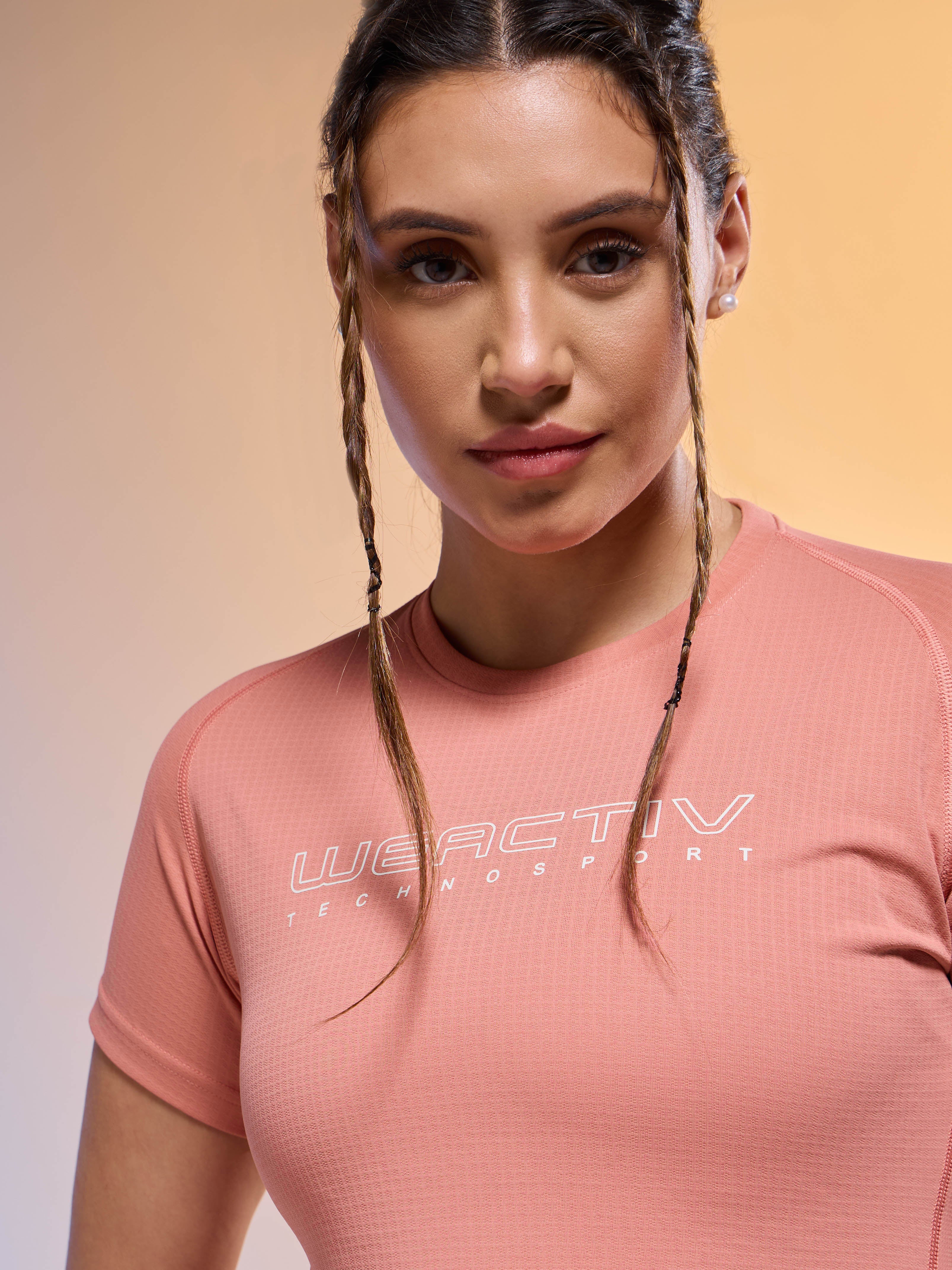 Women Typography Print Regular Fit Round Neck Sports Tee with TECHNOCOOL+ - Image 6