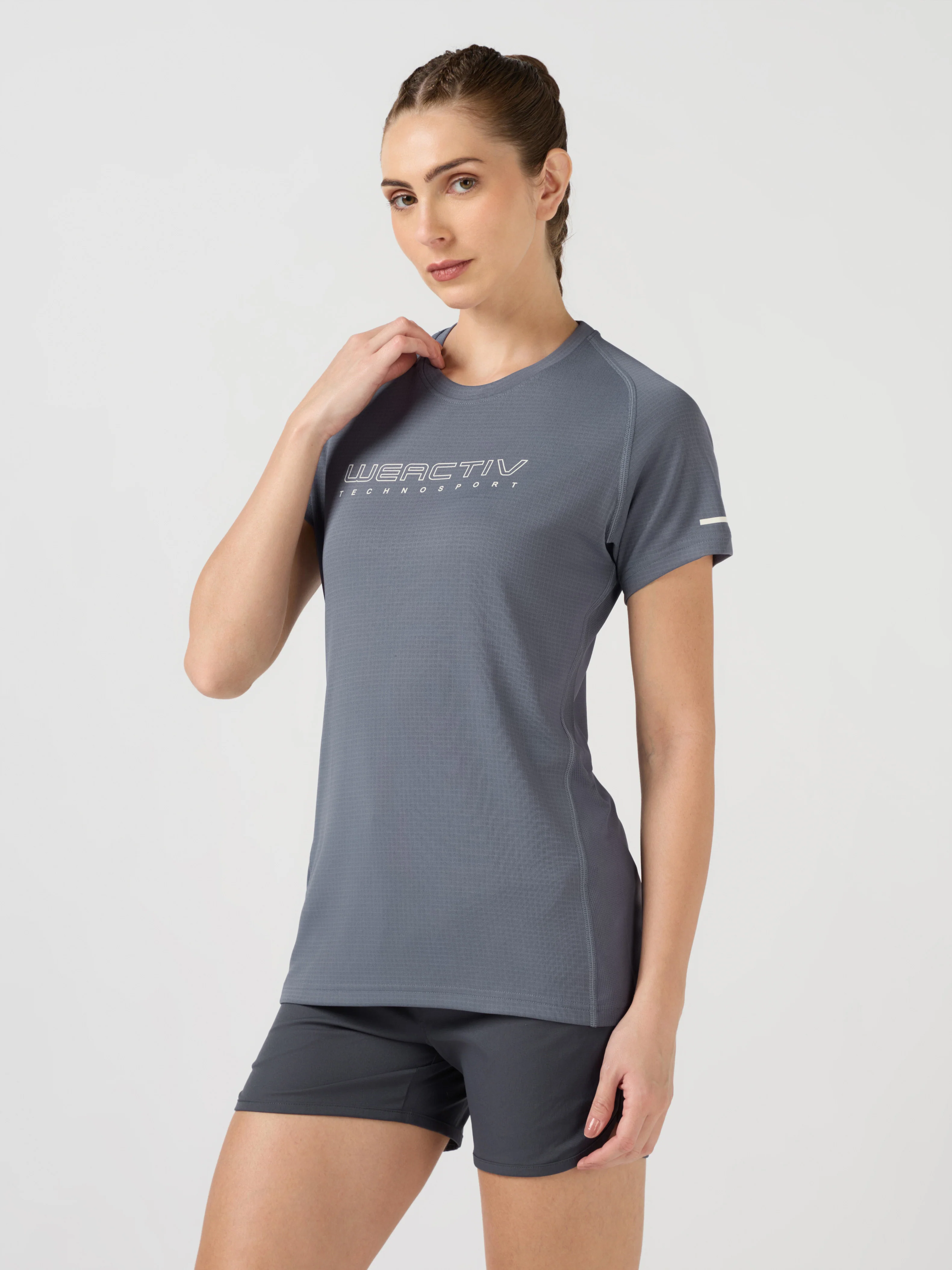 Women Typography Print Regular Fit Round Neck Sports Tee with TECHNOCOOL+ - Image 4